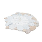 Santorini Beige Floral Marble Mosaic Tile | Tile Club