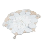 Santorini Beige Floral Marble Mosaic Tile | Tile Club