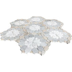Santorini Beige Floral Marble Mosaic Tile | Tile Club