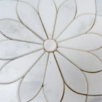 Santorini Beige Floral Marble Mosaic Tile | Tile Club