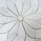 Santorini Beige Floral Marble Mosaic Tile | Tile Club