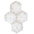 Santorini Beige Floral Marble Mosaic Tile | Tile Club