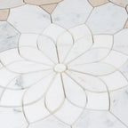 Santorini Beige Floral Marble Mosaic Tile | Tile Club