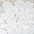 Santorini Beige Floral Marble Mosaic Tile | Tile Club