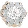 Santorini Beige Floral  Marble Mosaic Tile