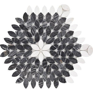 Santorini Black & White Petals Sample