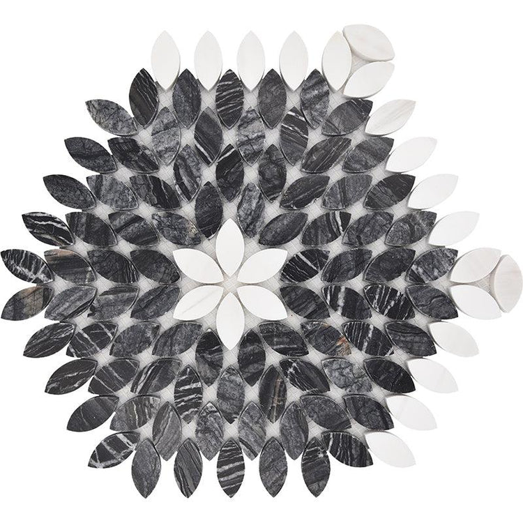 Santorini Black & White Petals Sample