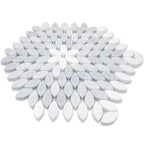 Santorini Blue & White Petals Marble Mosaic Tile Marble Mosaic Tile | Tile Club