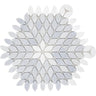 Santorini Blue & White Petals Marble Mosaic Tile Sample