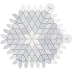 Santorini Blue & White Petals Marble Mosaic Tile Marble Mosaic Tile | Tile Club