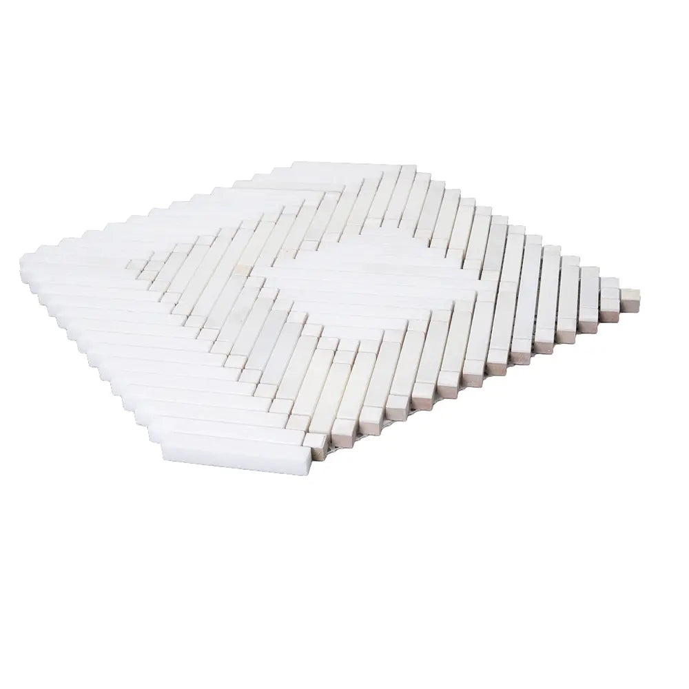 Santorini Geometric White Sample | Tile Club