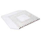 Santorini Geometric White Marble Mosaic Tile | Tile Club