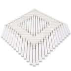 Santorini Geometric White Marble Mosaic Tile | Tile Club