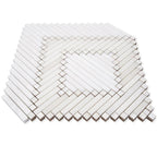 Santorini Geometric White Marble Mosaic Tile | Tile Club
