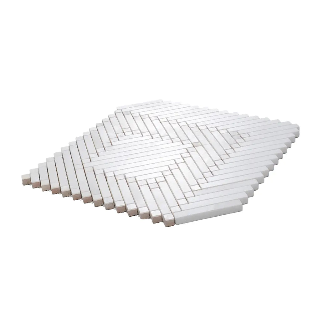 Santorini Geometric White Sample | Tile Club