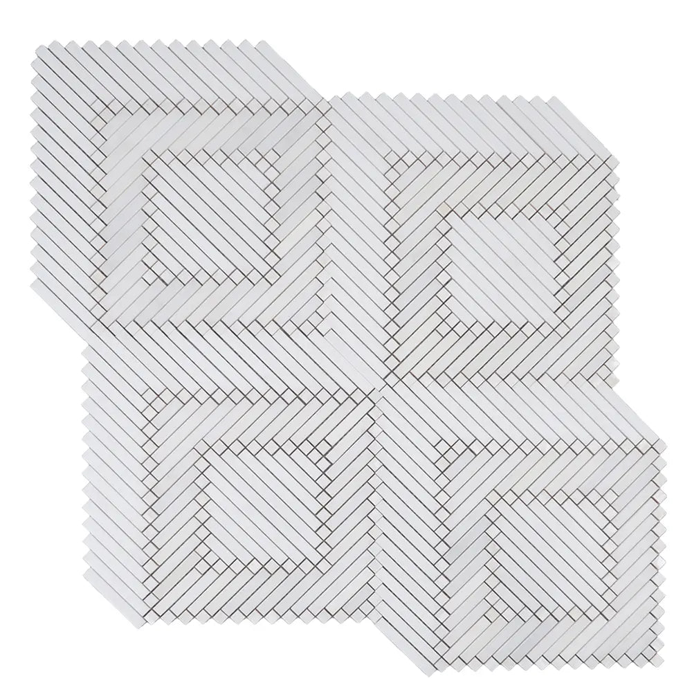 Santorini Geometric White Sample | Tile Club