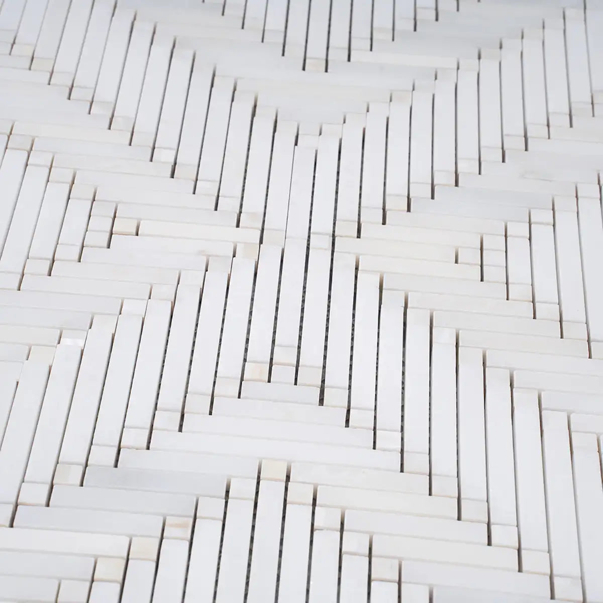 Santorini Geometric White Marble Mosaic Tile | Tile Club