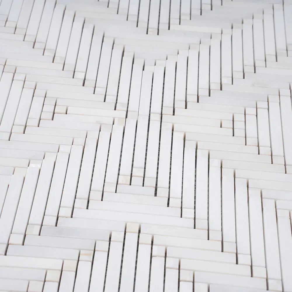 Santorini Geometric White Sample | Tile Club