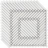 Santorini Geometric White Marble Mosaic Tile