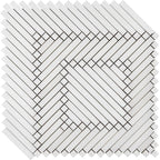 Santorini Geometric White Marble Mosaic Tile | Tile Club