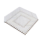Santorini Geometric White Marble Mosaic Tile | Tile Club