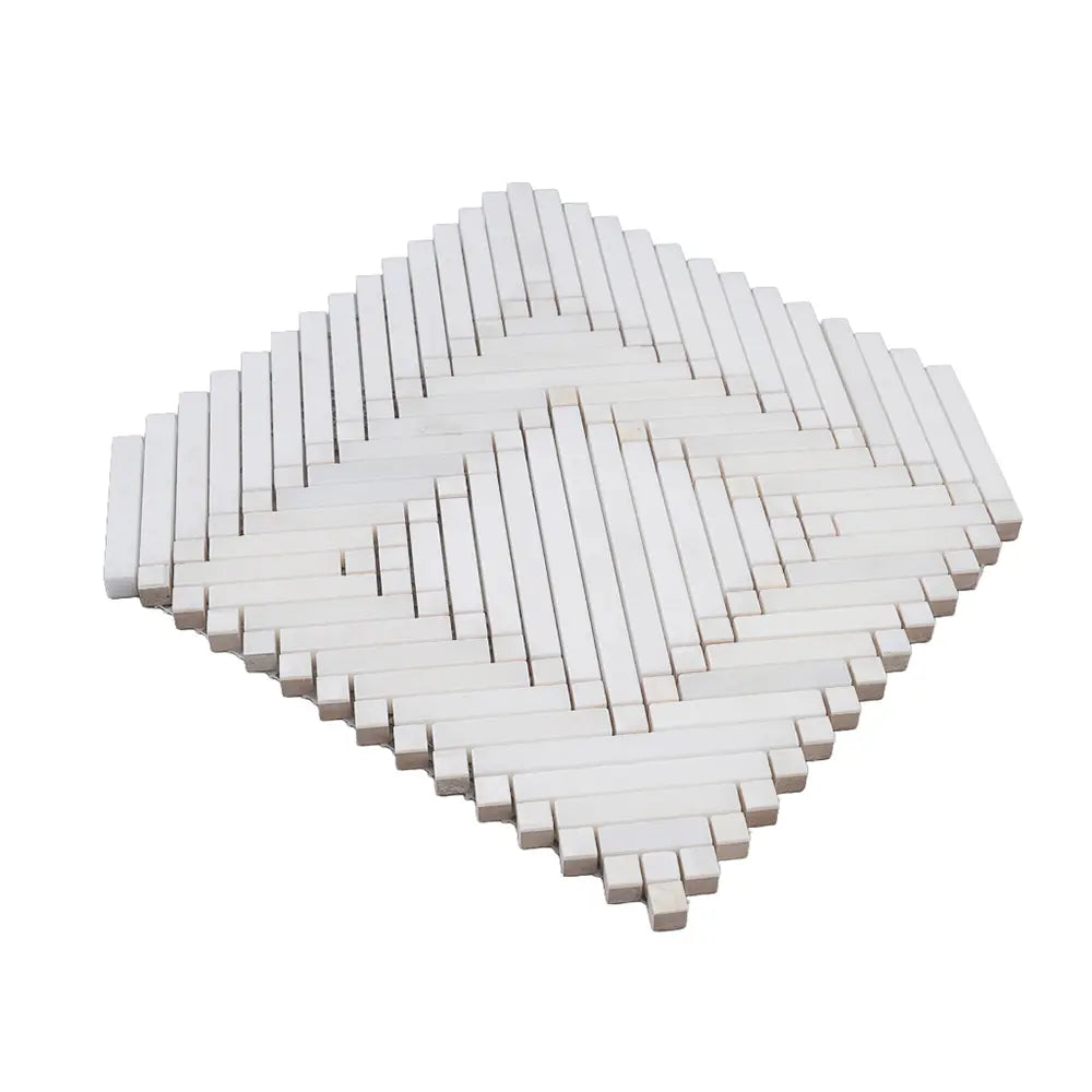 Santorini Geometric White Sample | Tile Club