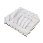 Santorini Geometric White Marble Mosaic Tile | Tile Club