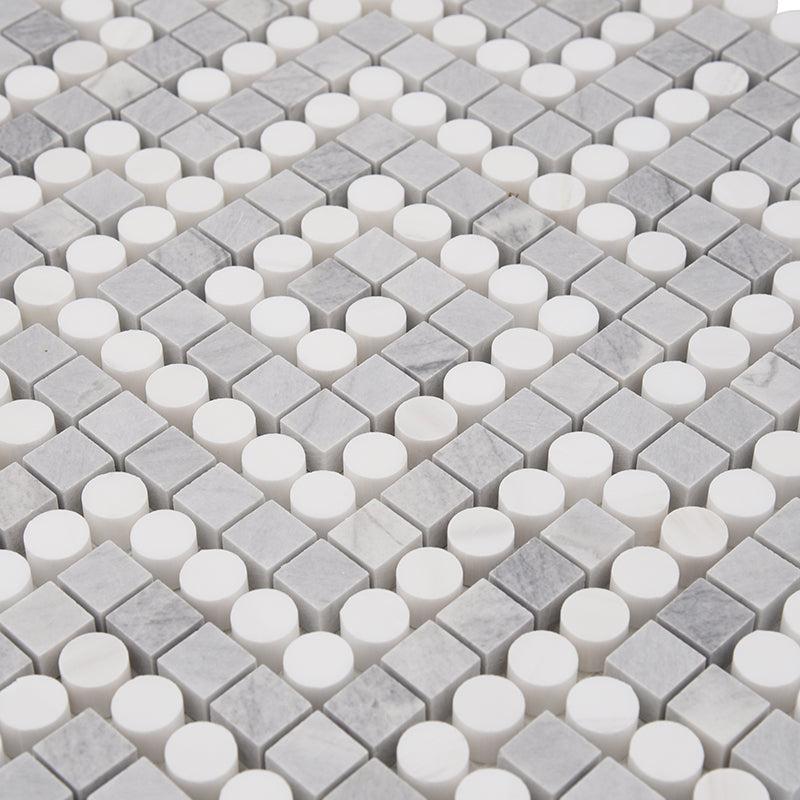 Santorini Gray Key Marble Mosaic Tile | Tile Club