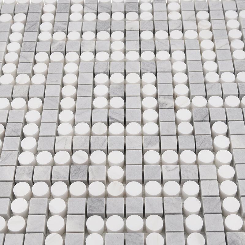 Santorini Gray Key Marble Mosaic Tile | Tile Club
