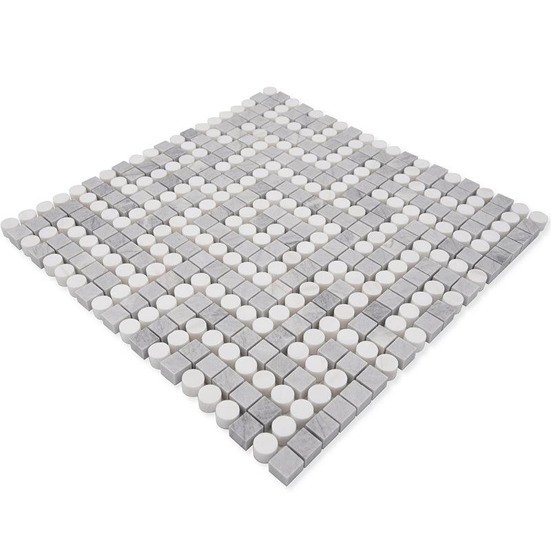 Santorini Gray Key Marble Mosaic Tile | Tile Club