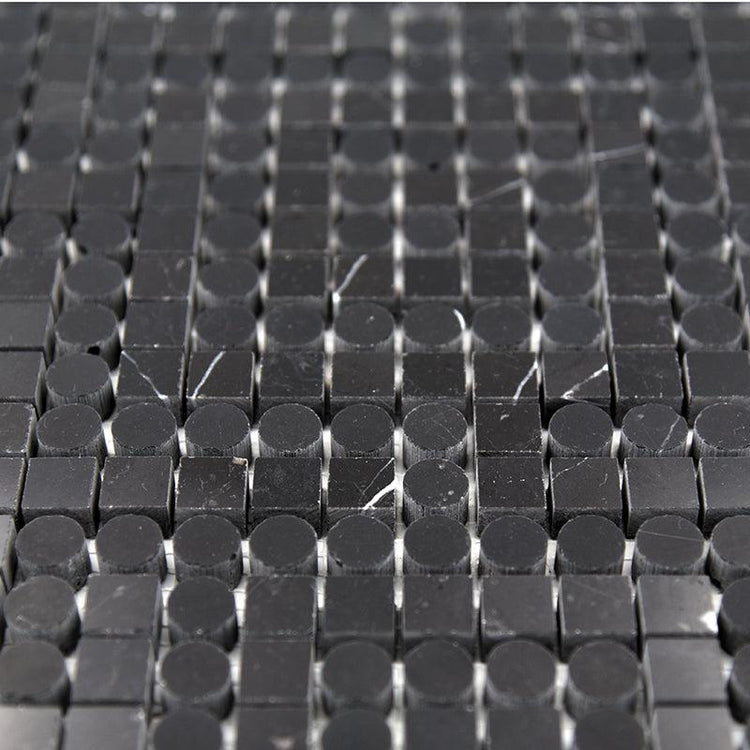 Key Tile Means Santorini Black Key Marble Mosaic Tile | Micromosaic Pattern