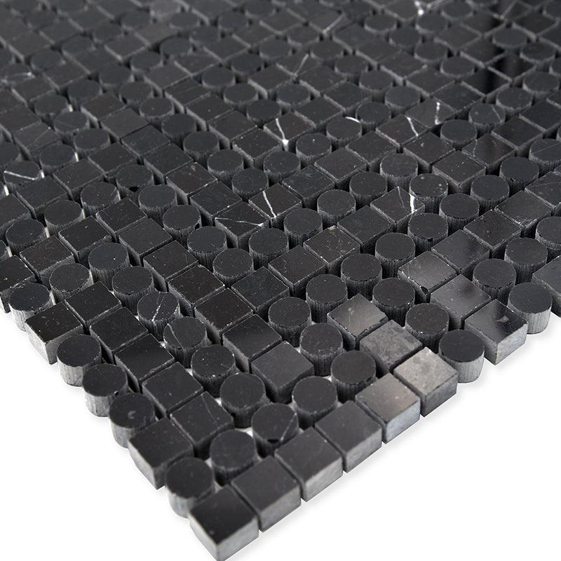 Santorini Black Key Marble Mosaic Tile | Tile Club