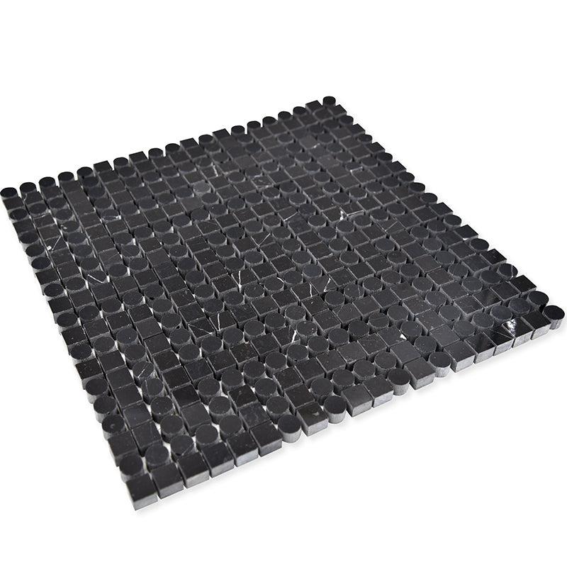 Santorini Black Key Marble Mosaic Tile | Tile Club