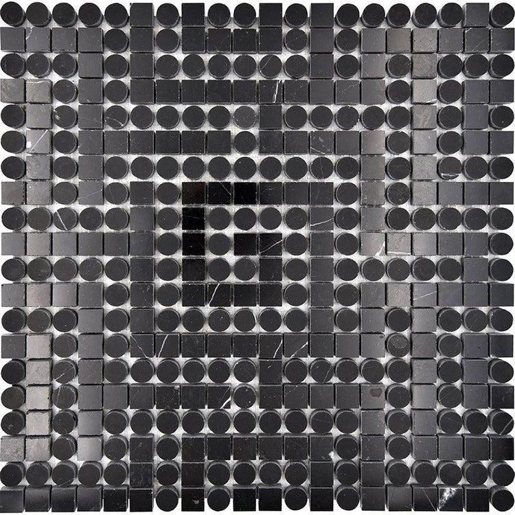 Santorini Black Key Marble Mosaic Tile