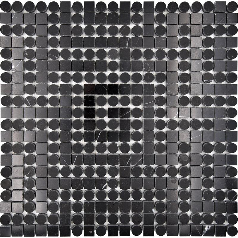 Santorini Black Key Marble Mosaic Tile