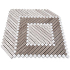 Santorini Geometric Wood Look Marble Mosaic Tile | Tile Club