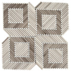 Santorini Geometric Wood Look Marble Mosaic Tile | Tile Club