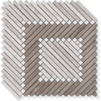 Santorini Geometric Wood Look Marble Mosaic Tile | Tile Club
