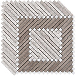 Santorini Geometric Wood Look Marble Mosaic Tile