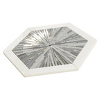 Santorini Blue Spoke Hexagon Marble Mosaic Tile | Tile Club