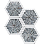 Santorini Blue Spoke Hexagon Marble Mosaic Tile Sample | Tile Club