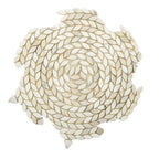 Santorini Calacatta Gold Swirled Petals Marble Mosaic Tile | Tile Club