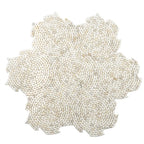 Santorini Calacatta Gold Swirled Petals Marble Mosaic Tile | Tile Club