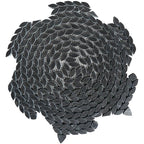 Santorini Nero Black Swirled Petals Marble Mosaic Tile Sample | Tile Club