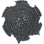 Santorini Nero Black Swirled Petals Marble Mosaic Tile Sample | Tile Club