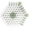 Santorini Green & White Petals Marble Mosaic Tile Sample