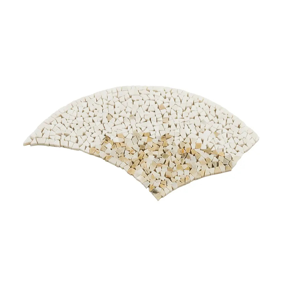 Santorini Beige & White Wave Marble Mosaic Tile | Tile Club