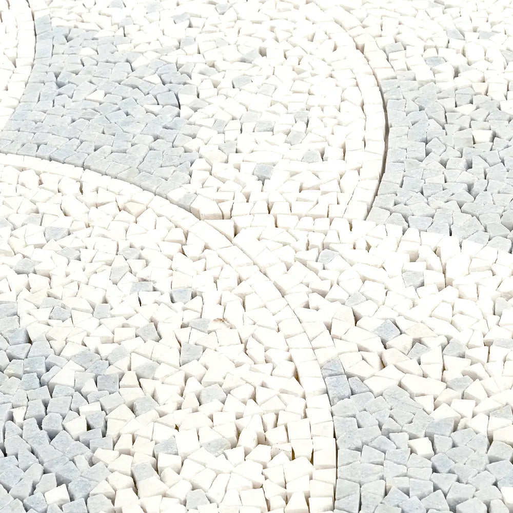 Santorini Blue & White Wave Marble Mosaic Tile | Tile Club