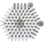 Sand Valley Beige & White Petals Marble Mosaic Tile | Tile Club