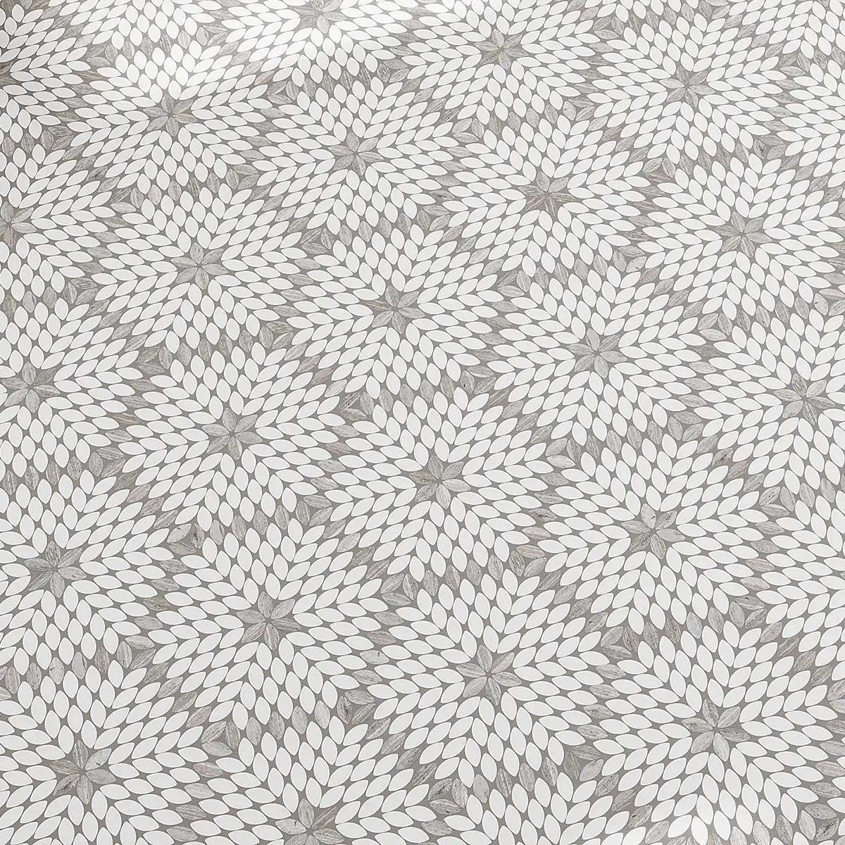 Sand Valley Beige & White Petals Marble Mosaic Tile | Tile Club